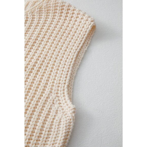 NWT ESME Cream Sleeveless Sweater Knit Vest With Gold Buttons - Picture 7 of 11